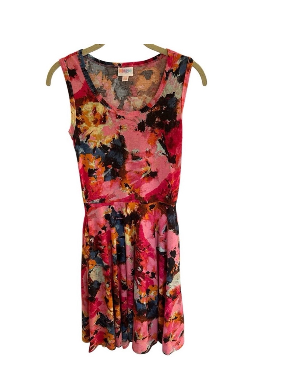 LuLaRoe Women's Nicki Dress Floral Size XS Spring Summer Sleeveless Pockets